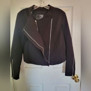 BlankNYC Black Jacket with Zipper Detail
